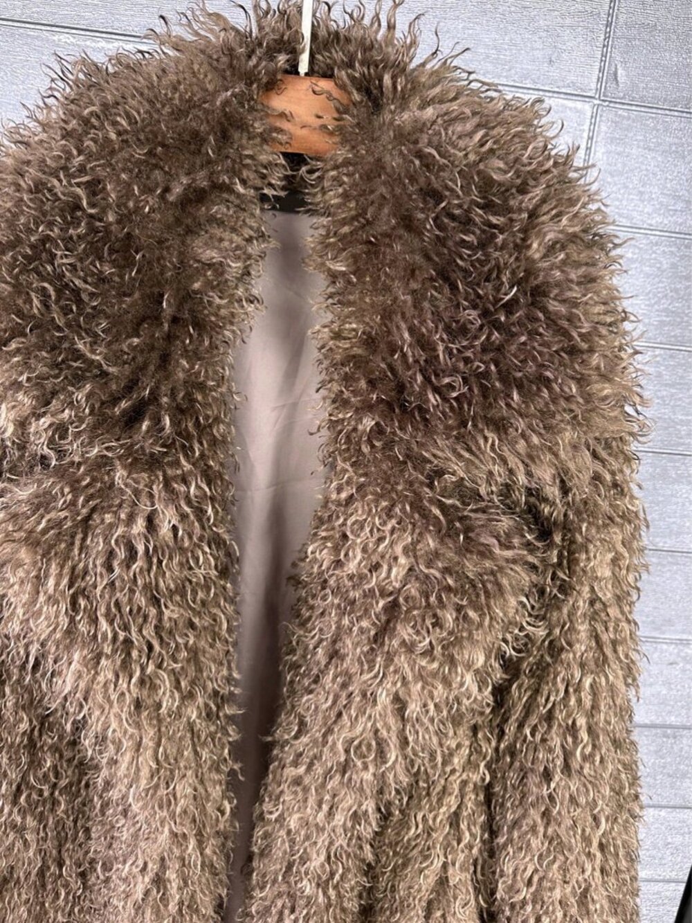 Khaki Casual Women's Fuzzy Coat - Picture 5 of 5